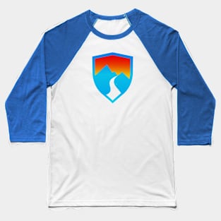 Abstract Blue Mountain Sunset Squad Baseball T-Shirt